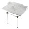 Kingston Brass 36 Carrara Marble Console Sink with Acrylic Legs, Marble WhiteBrushed Nickel LMS36MASQ8 - alternate 1